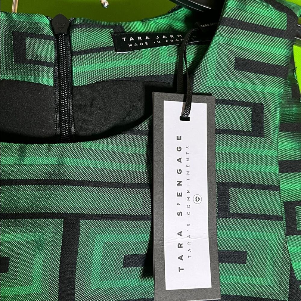 Tara Jarmon Presley Woven Graphic Straight Leg Feather Trim Pants Set Size 4 - Picture 6 of 6